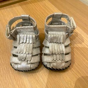 Pediped Couture Silver Metallic Gladiator Sandal/Shoe, 0-6 months XS